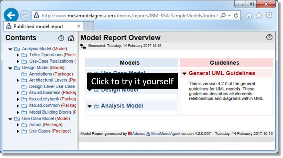 Traditional UML Model Example